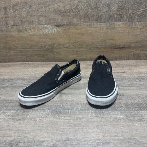 Vans Off The Wall Black Canvas Slip On Sneakers Women's Size 8 - Picture 1 of 7